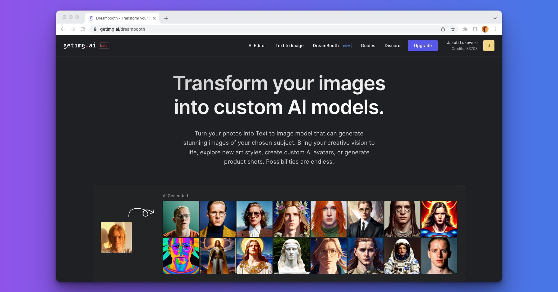 DreamBooth: Turn Images Into Custom AI Models | Getimg.ai